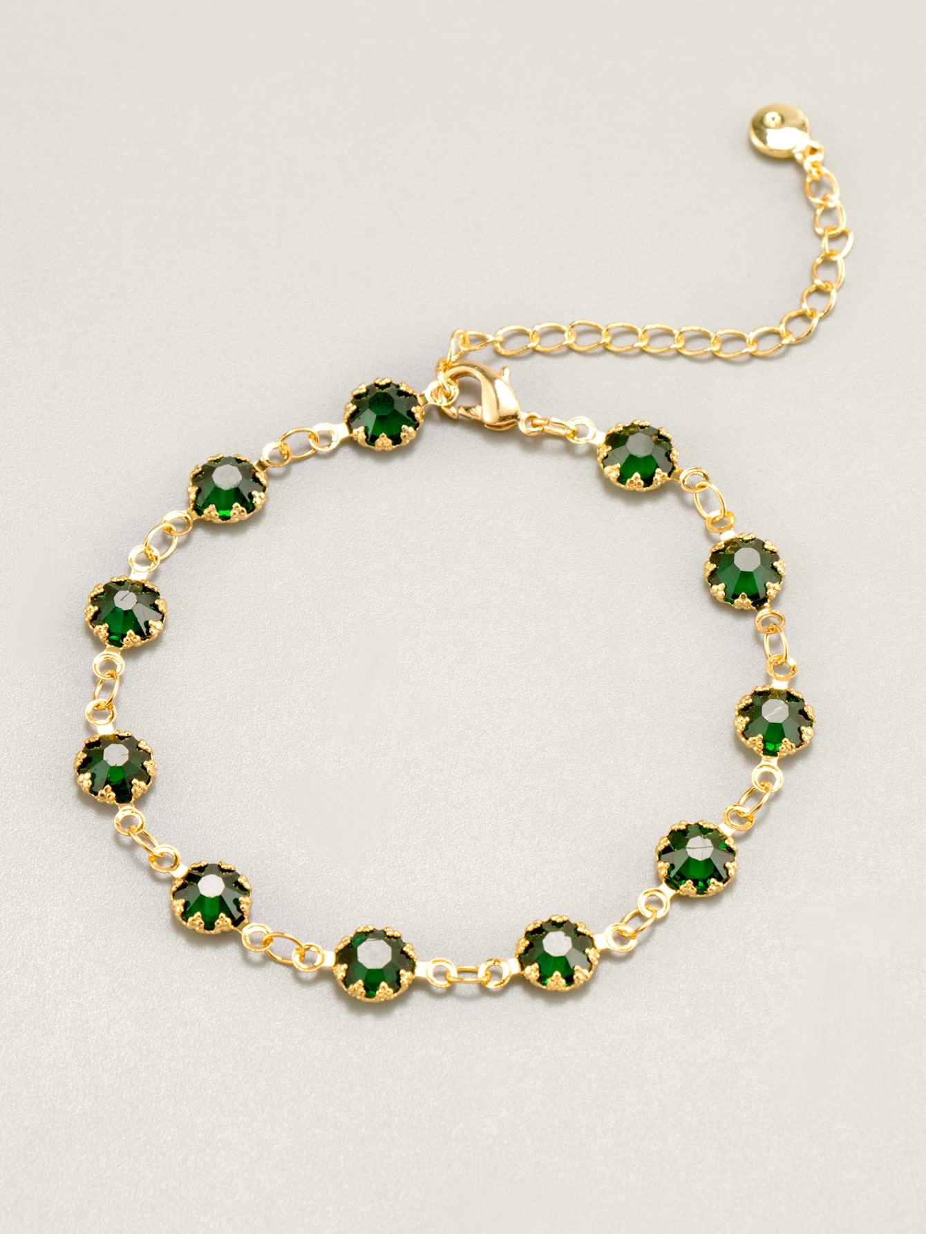 Alloy Simple and Popular Fashion Green Crystal Bracelets/Anklets