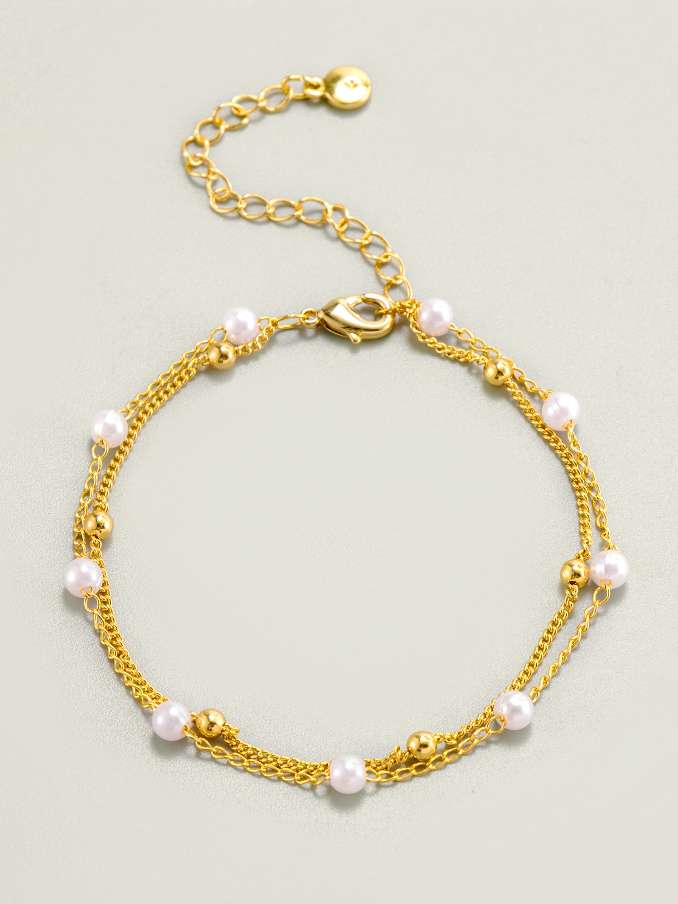 Bohemia Double Layer White Pearl Bracelet