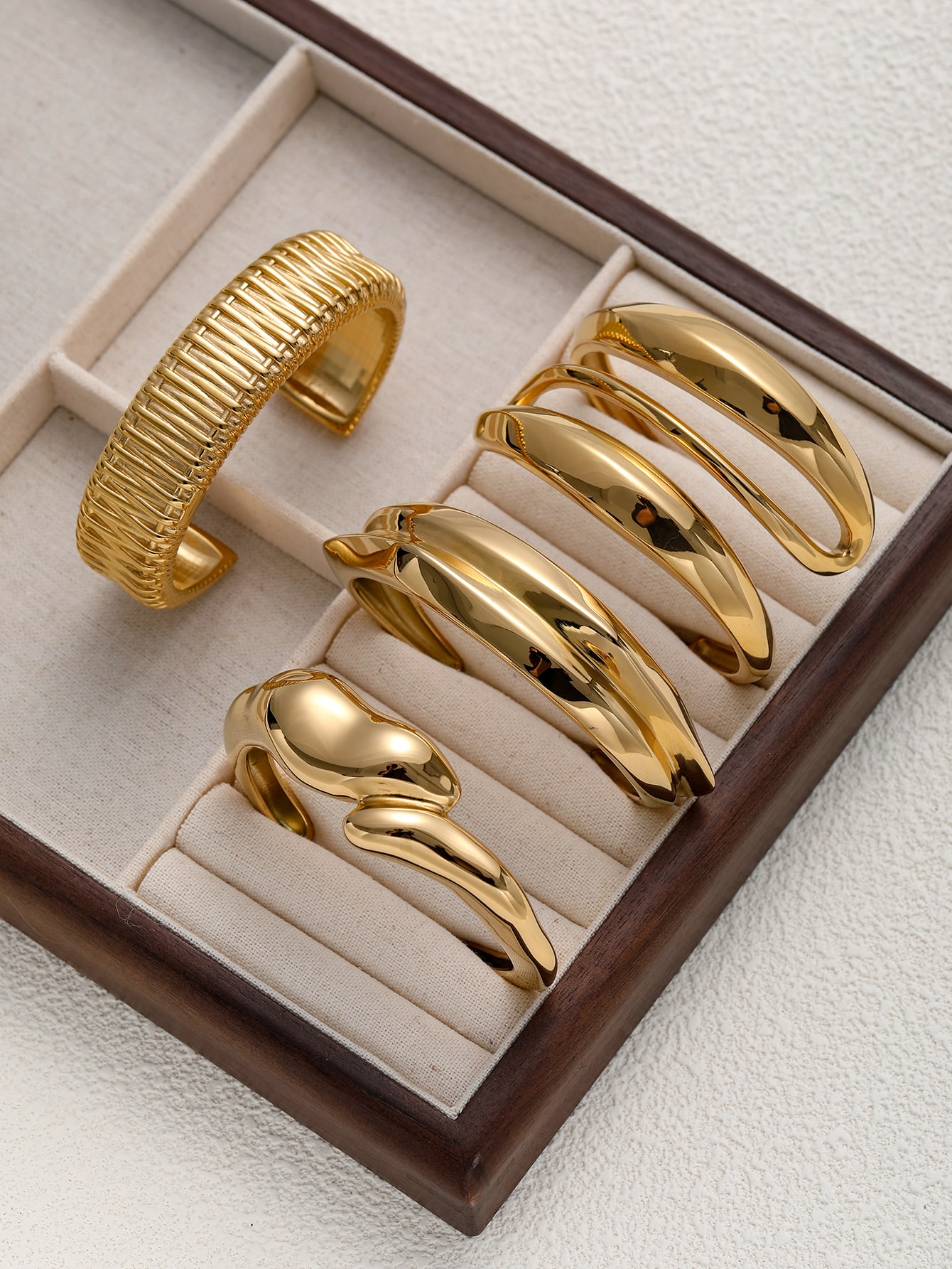 Bold Gold Statement Bangle Cuff Collection