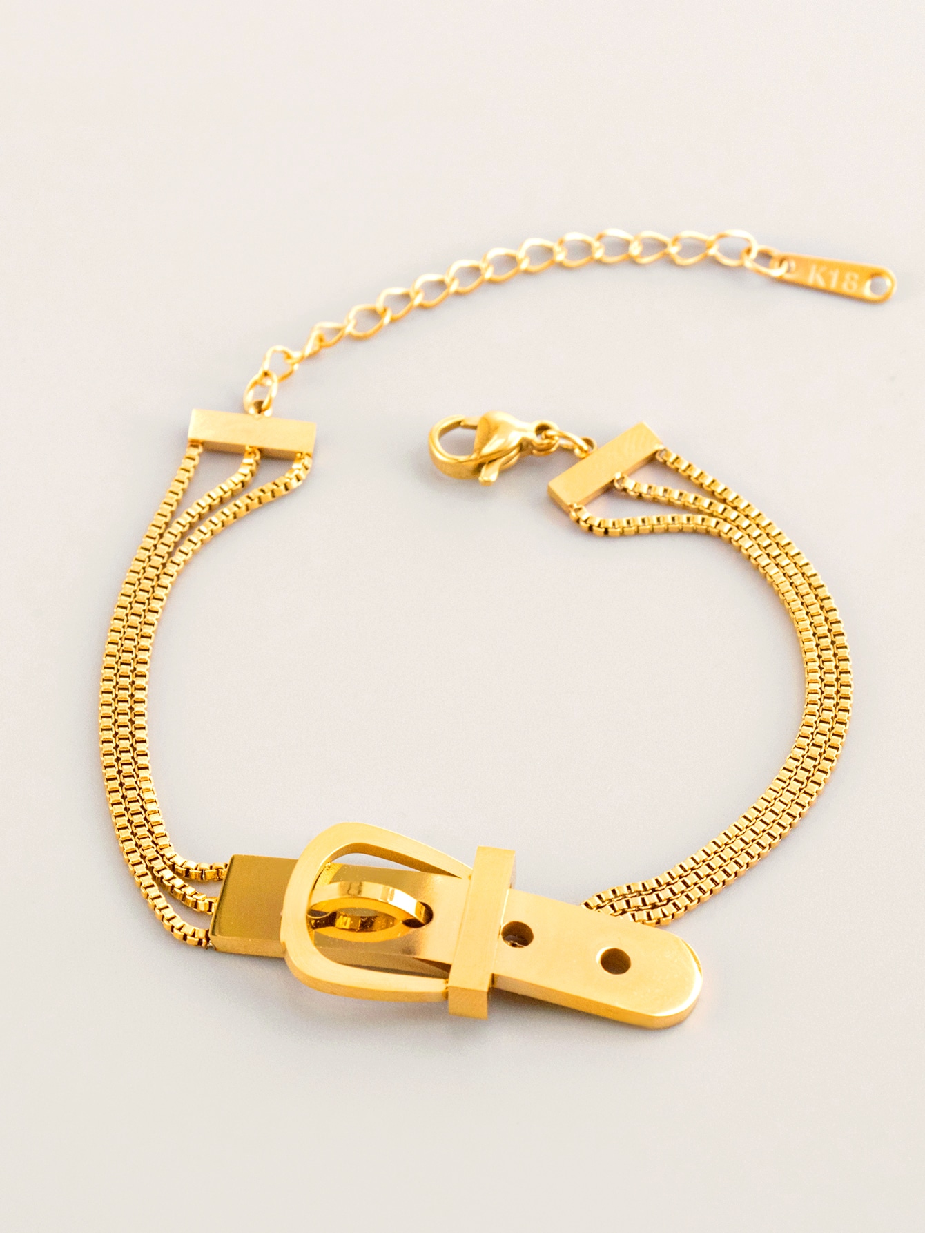 Belt Buckle Stainless Steel Women Bracelet