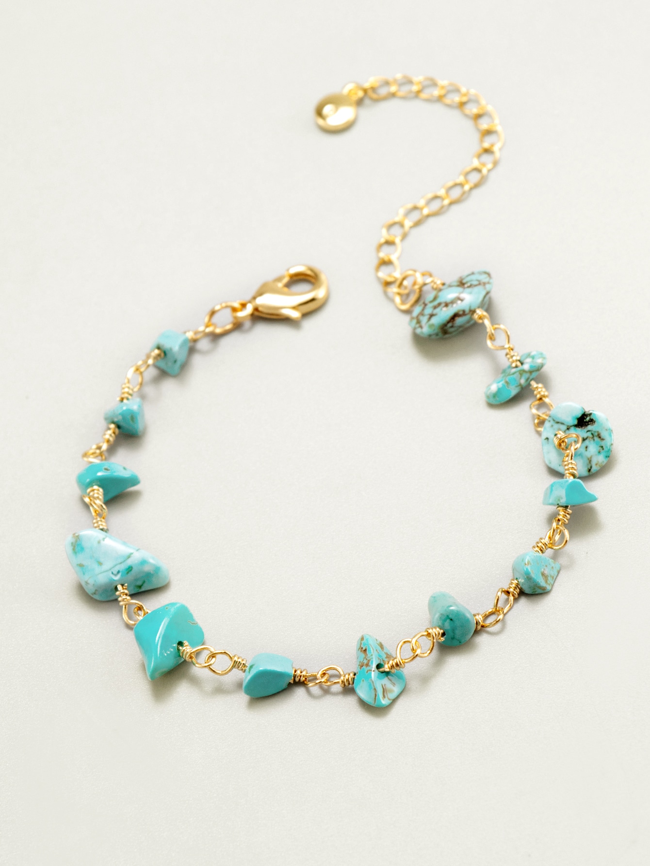 Boho Turquoise Beaded Chain Bracelet